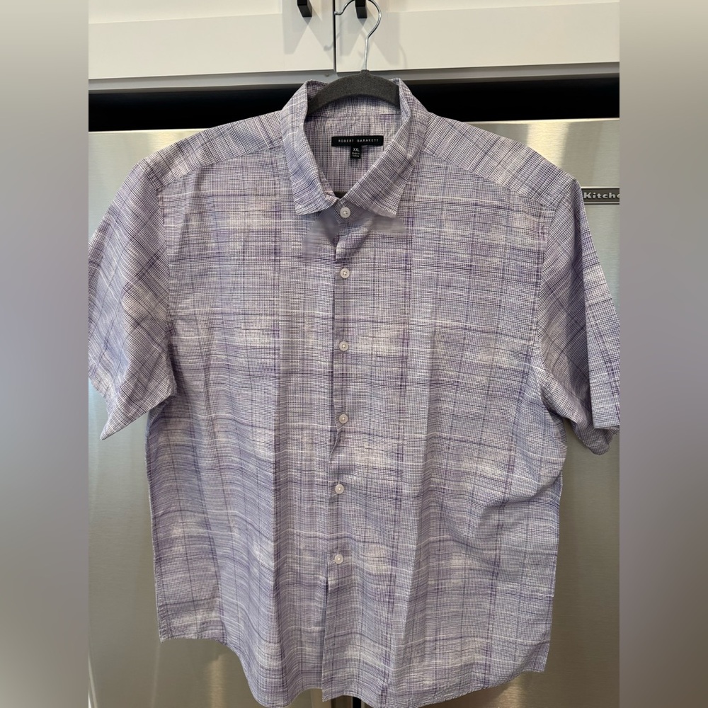 Robert Barakett Men's Purple Short Sleeve Shirt XXL